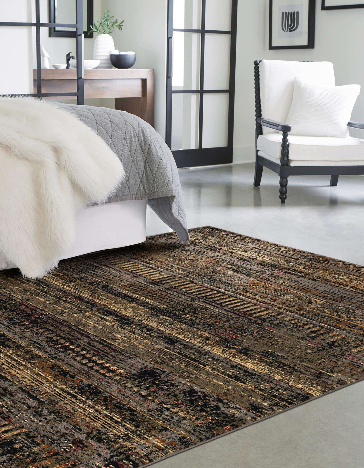 Rechteck Teppich Saturn in Blau von Hadorn™ - Lifestyle Image