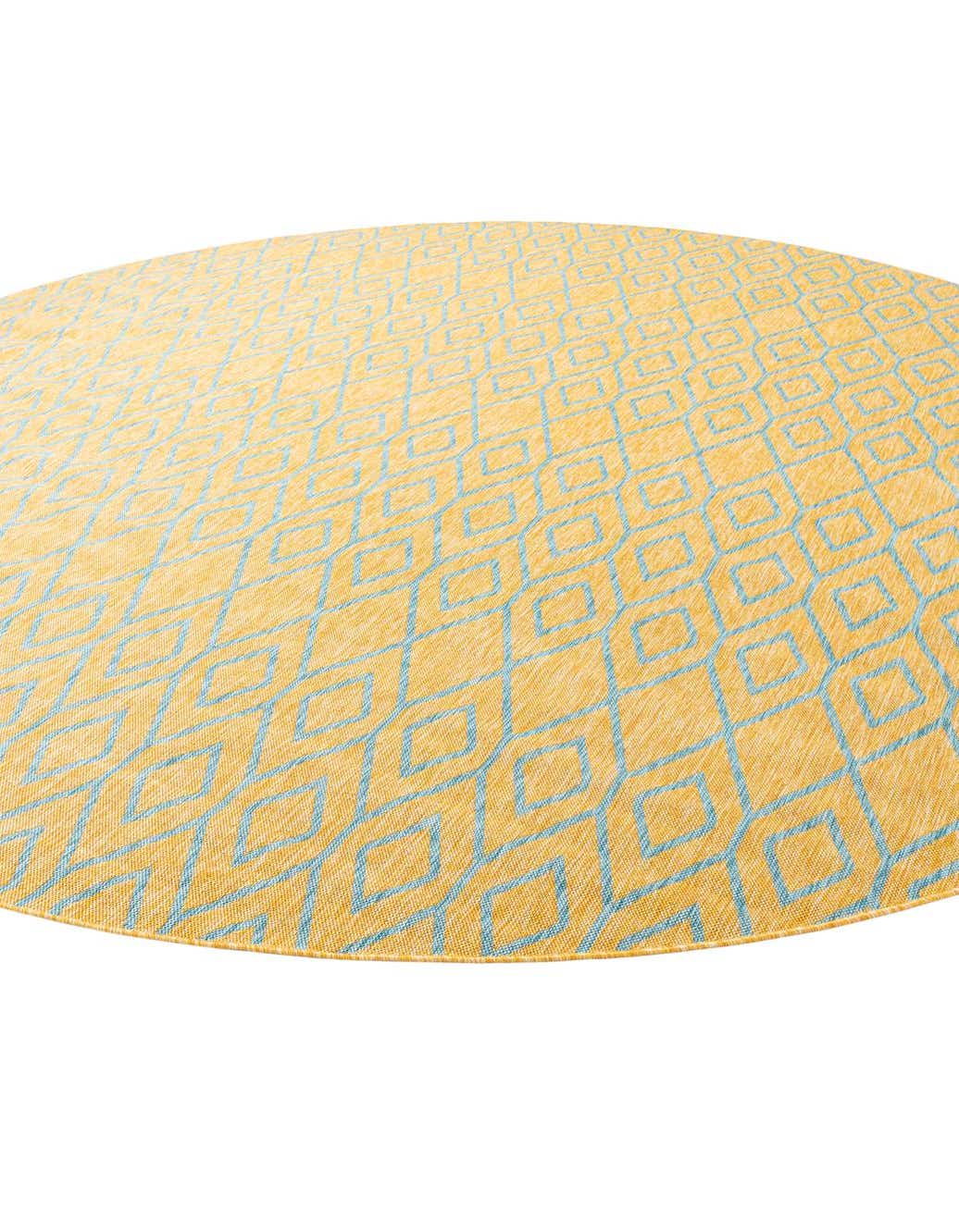 Rund Outdoor Teppich Jill Zarin Outdoor in Gelb von Hadorn™ - Lifestyle Image