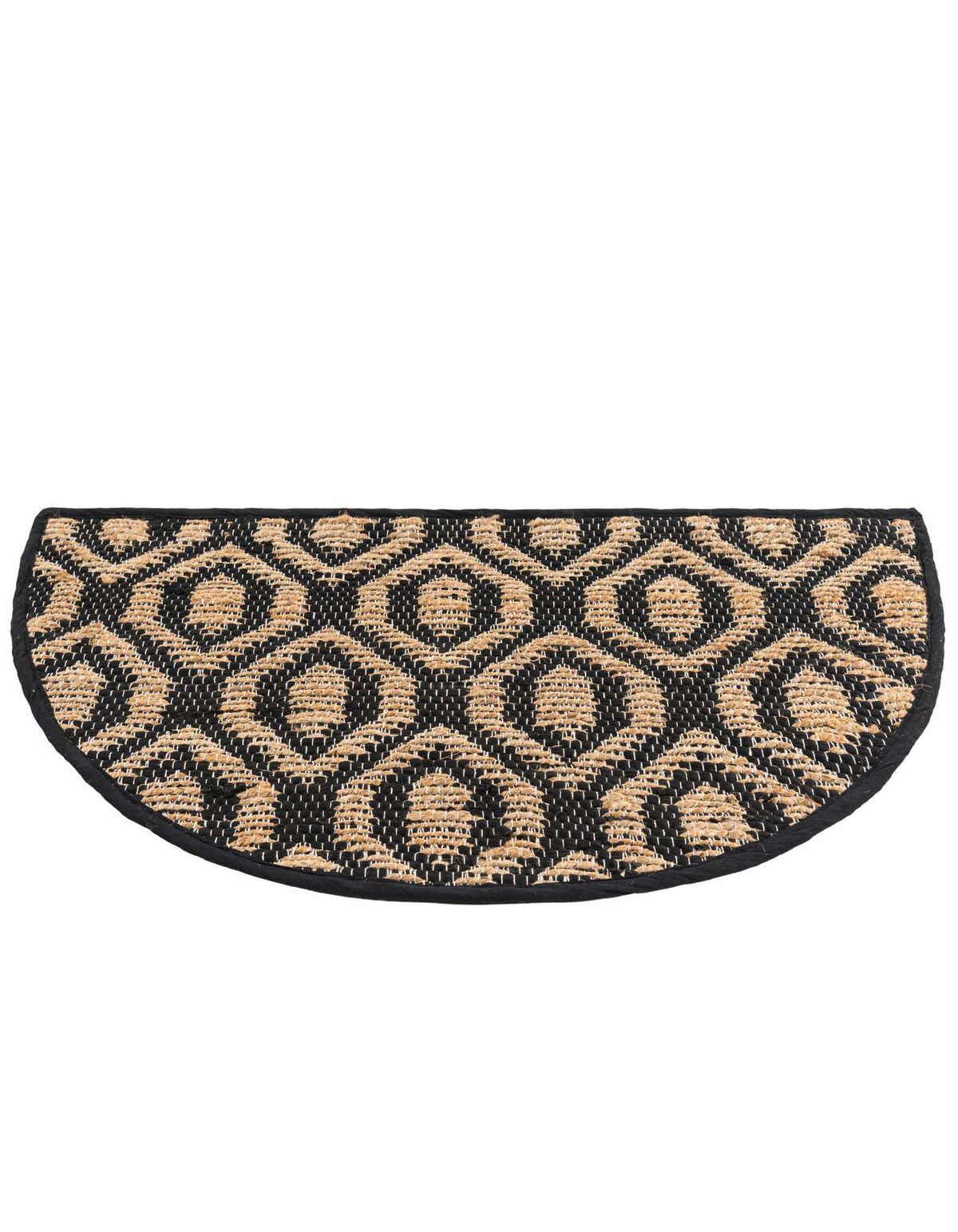 Halbkreis Handgeflochten Teppich Chindi Jute in Schwarz von Hadorn™ - Lifestyle Image