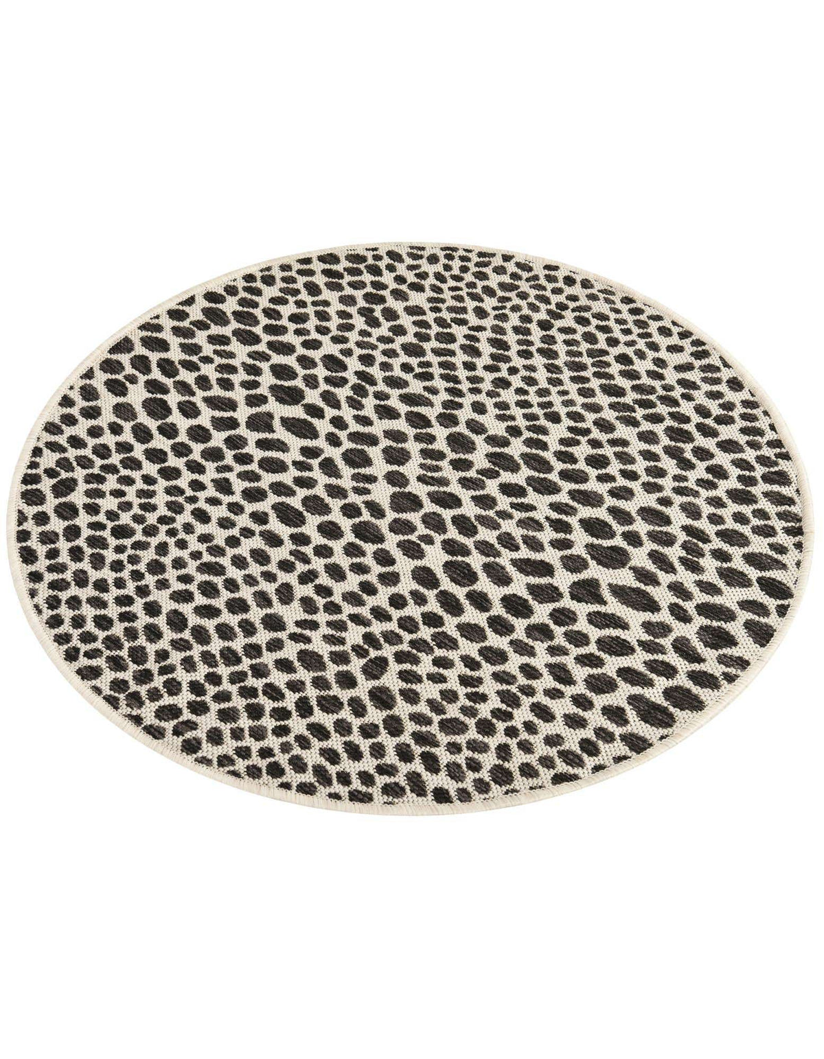 Rund Outdoor Teppich Tulum Outdoor in Schwarz von Hadorn™ - Lifestyle Image