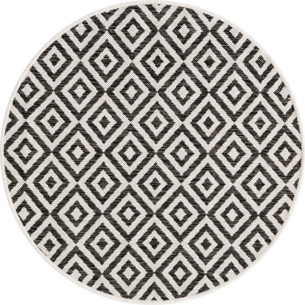 Rund Outdoor Teppich Tulum Outdoor in Anthrazit von Hadorn™ - Lifestyle Image