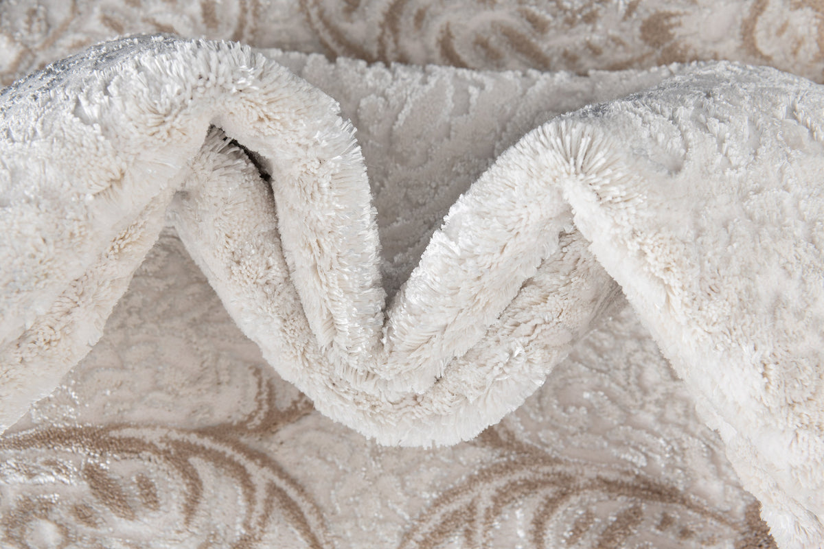 Rund Luxus Teppich Arosa in Weiss von Hadorn™ - Lifestyle Image