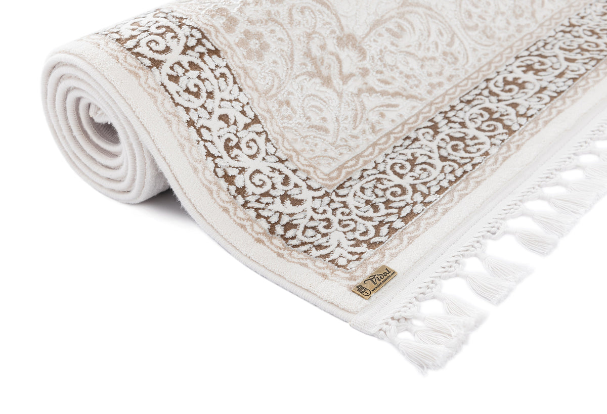 Rund Luxus Teppich Arosa in Weiss von Hadorn™ - Lifestyle Image