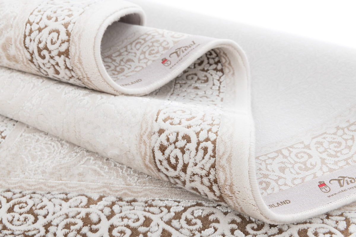 Rund Luxus Teppich Arosa in Weiss von Hadorn™ - Lifestyle Image