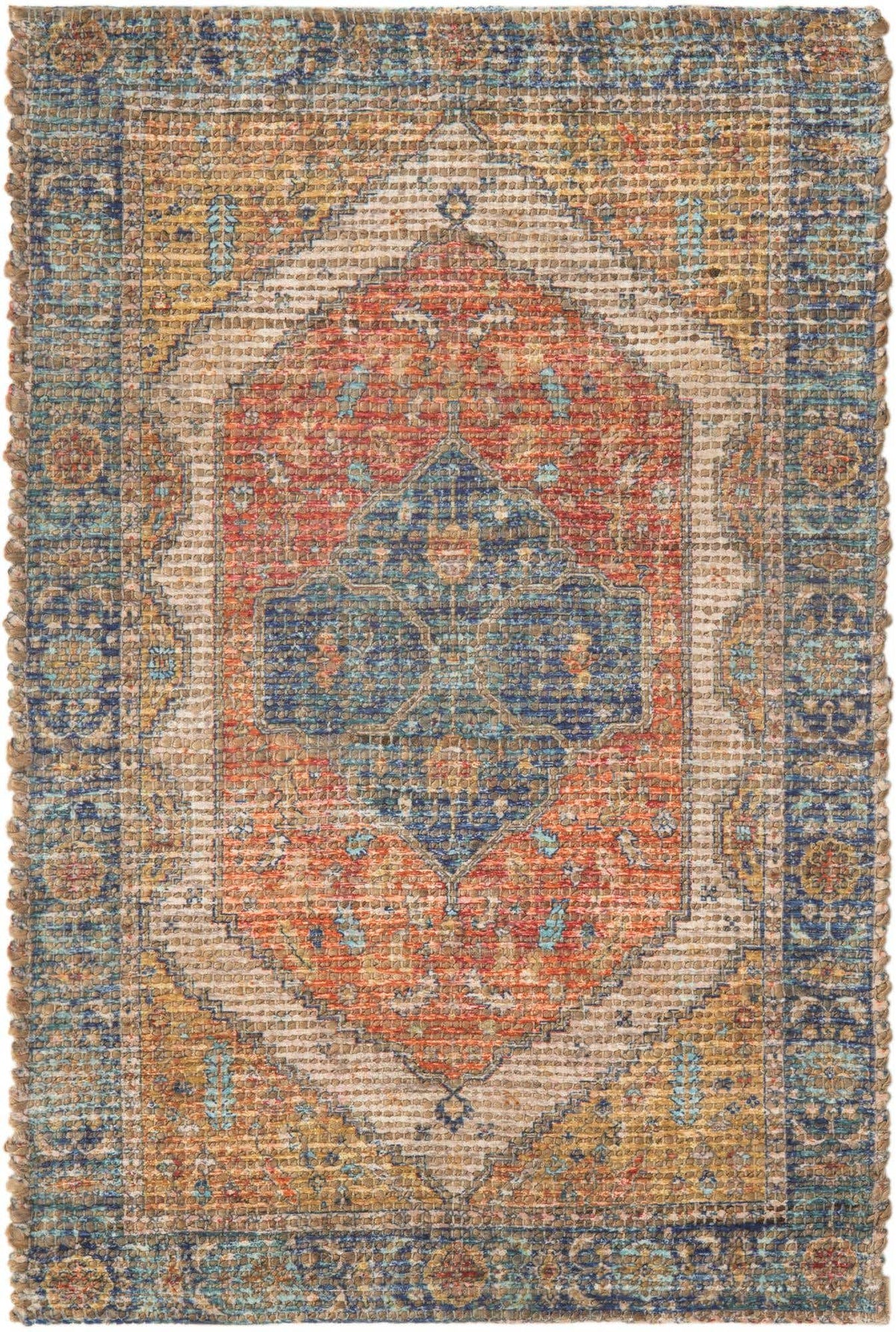 Rechteck Handgeflochten Teppich Chenille Jute in Natürlich von Hadorn™ - Lifestyle Image