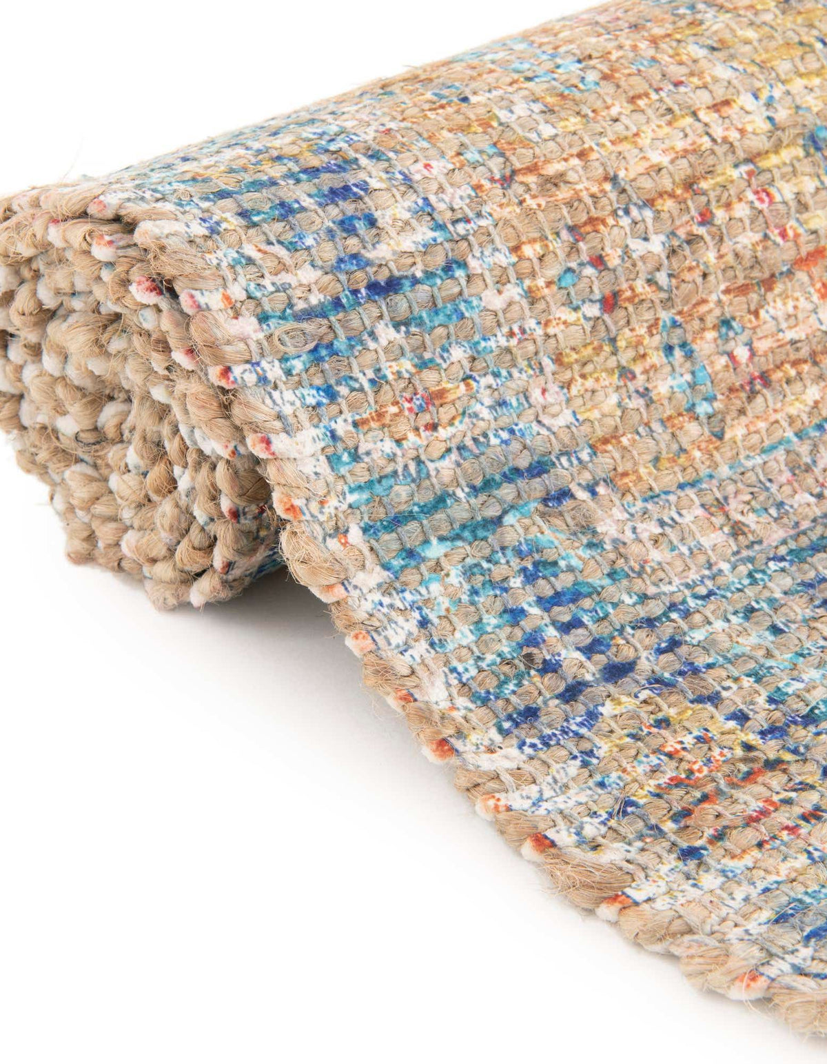 Rechteck Handgeflochten Teppich Chenille Jute in Orangegelb von Hadorn™ - Lifestyle Image