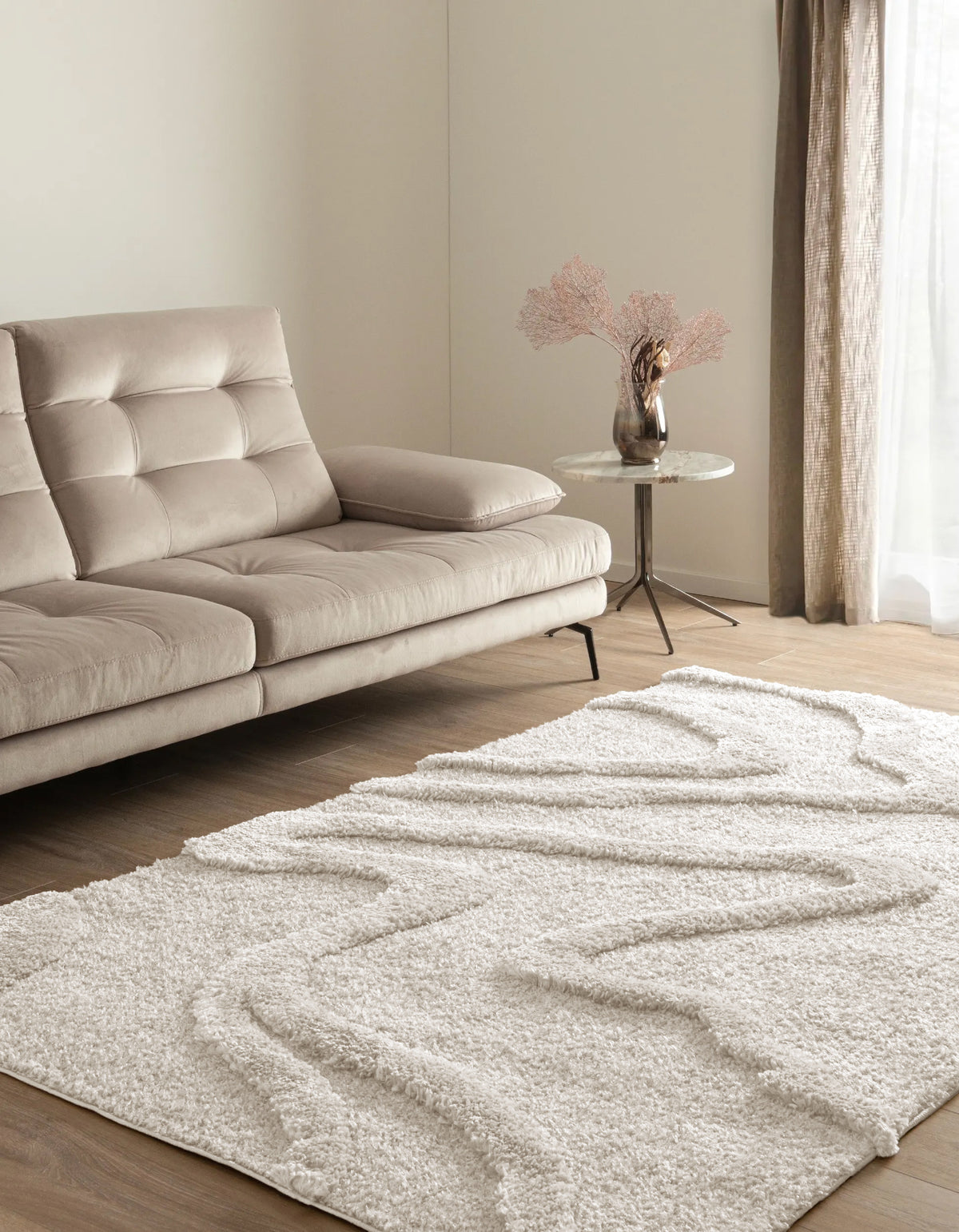 Rechteck Teppich Thun Arbor in Weiss von Hadorn™ - Lifestyle Image