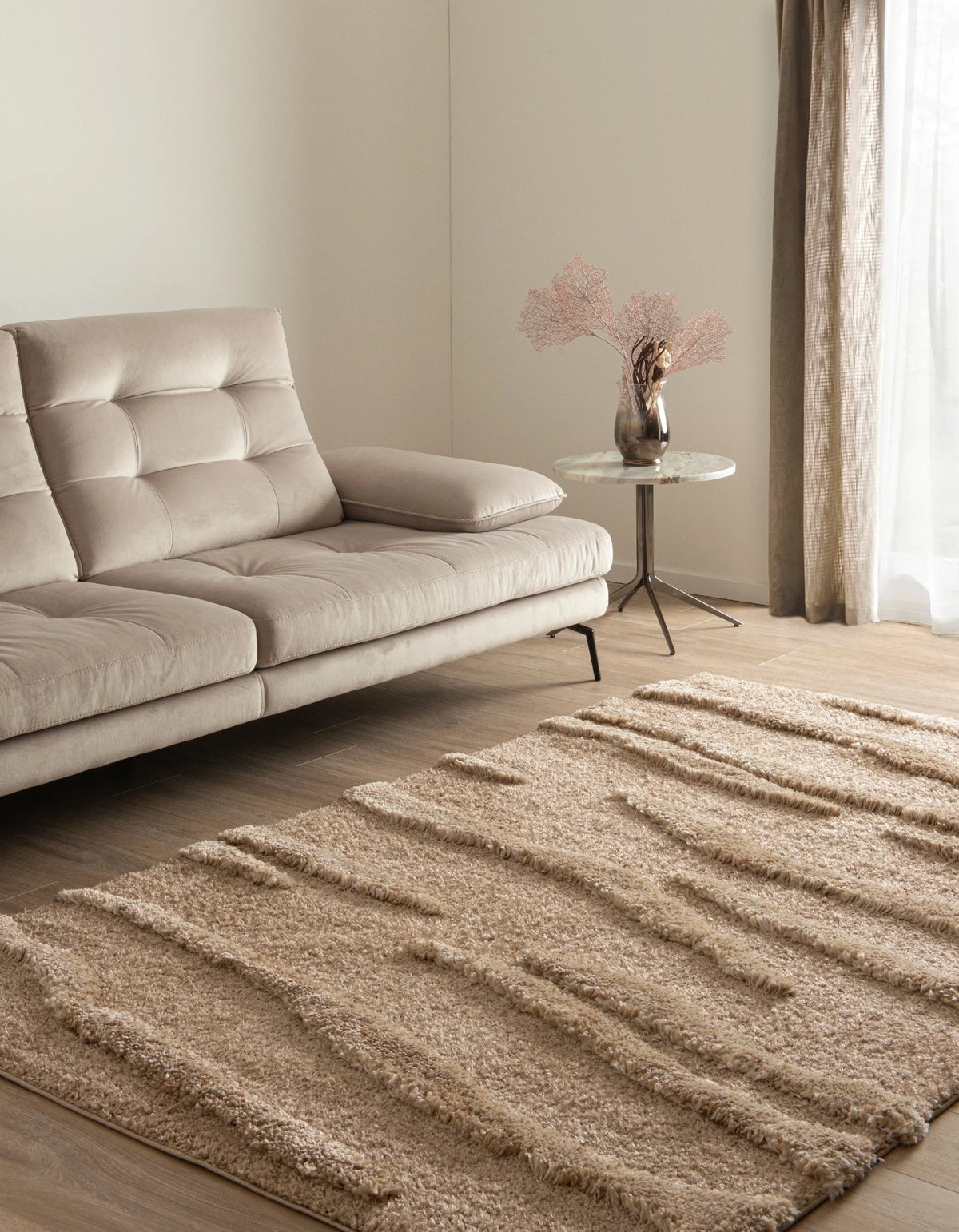 Rechteck Teppich Thun Glacies in Hellbraun von Hadorn™ - Lifestyle Image