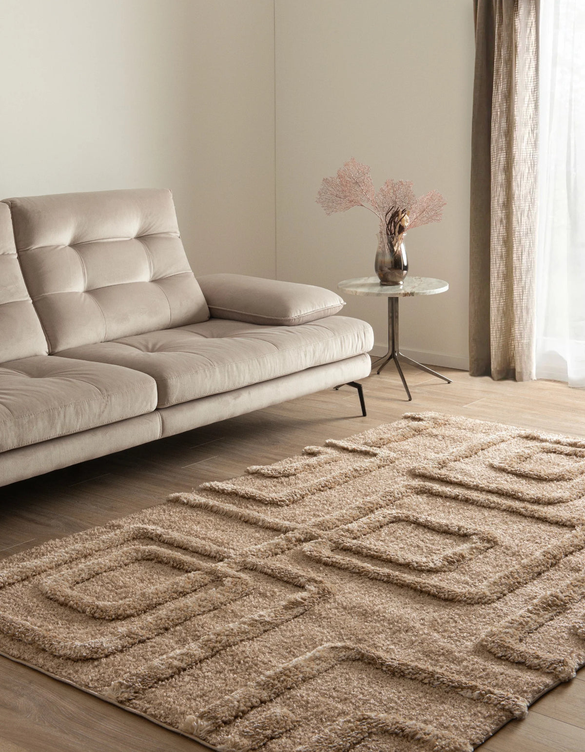 Rechteck Teppich Thun Artem in Hellbraun von Hadorn™ - Lifestyle Image