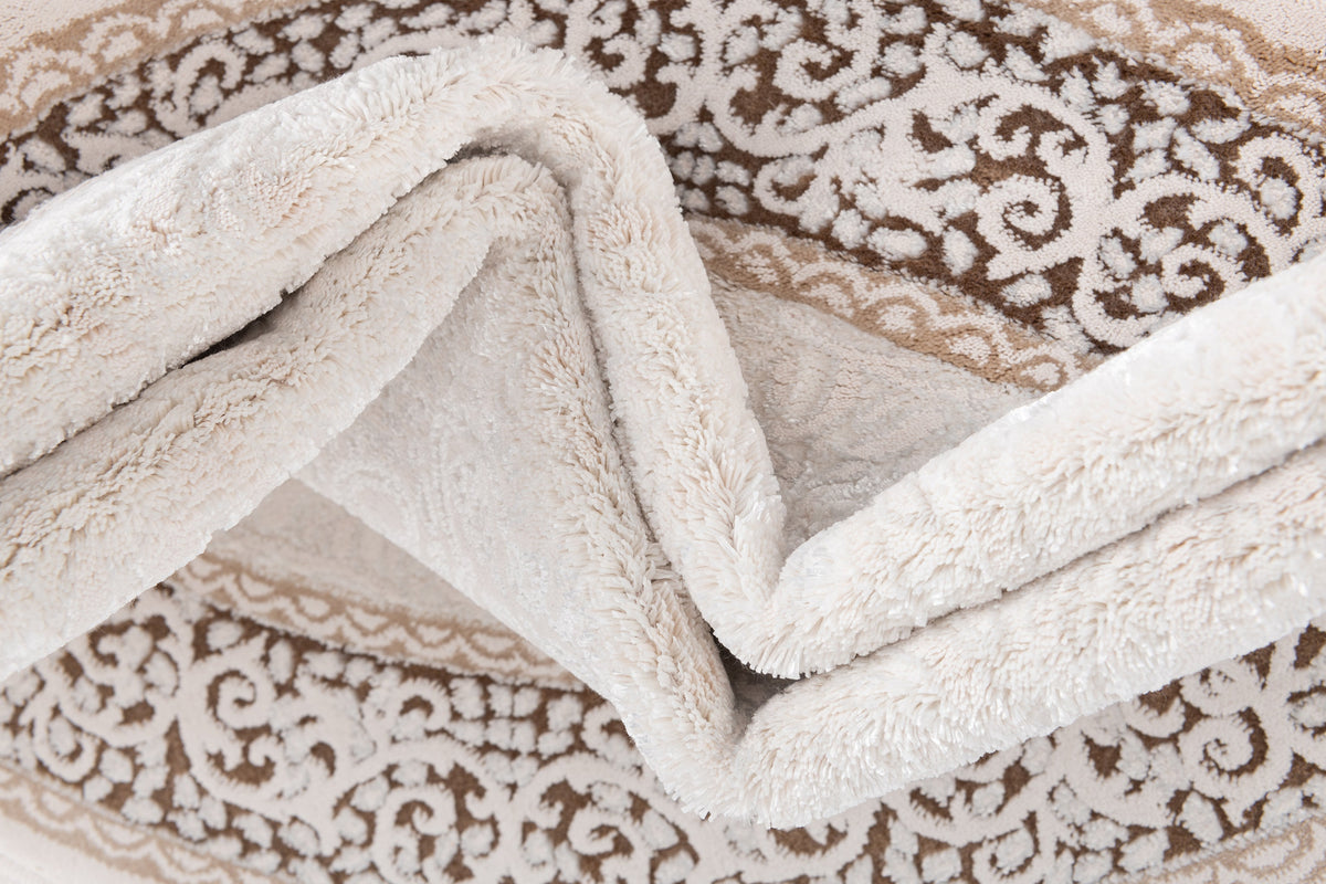 Rund Luxus Teppich Arosa in Weiss von Hadorn™ - Lifestyle Image