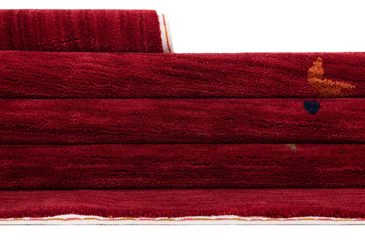 Quadratisch Teppich Emmen in Rot von Hadorn™ - Lifestyle Image