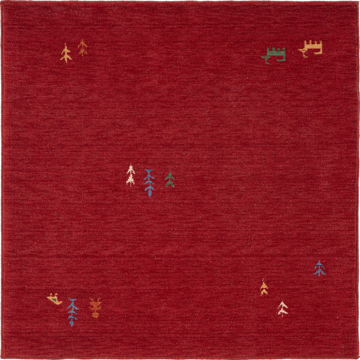 Quadratisch Teppich Emmen in Rot von Hadorn™ - Lifestyle Image