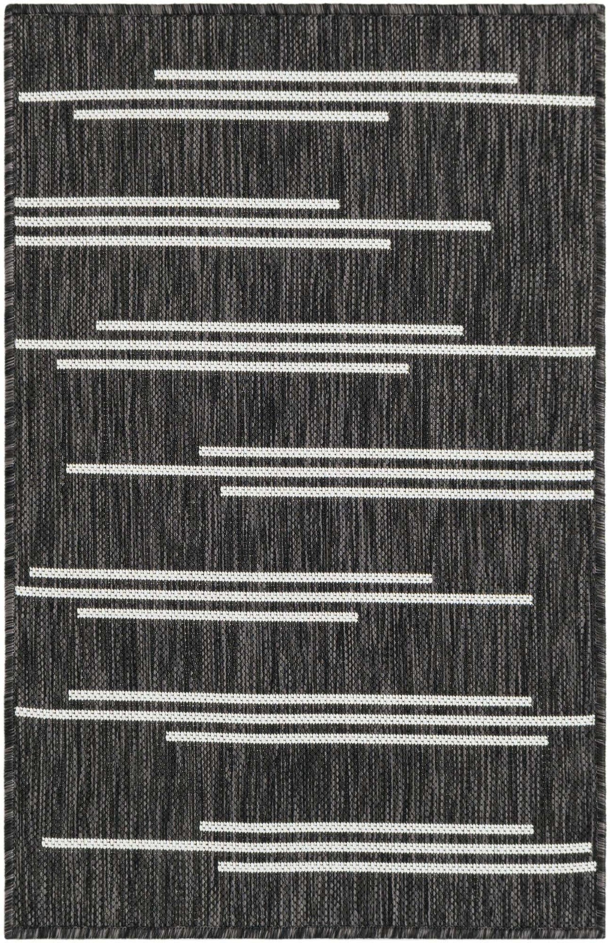 Rechteck Outdoor Teppich Tulum Outdoor in Schwarz und Weiss von Hadorn™ - Lifestyle Image