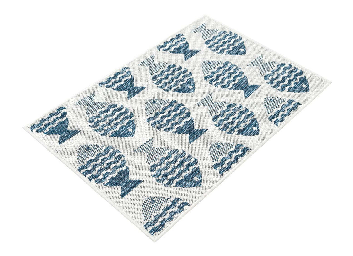 Rechteck Outdoor Teppich Tulum Outdoor in Marineblau von Hadorn™ - Lifestyle Image