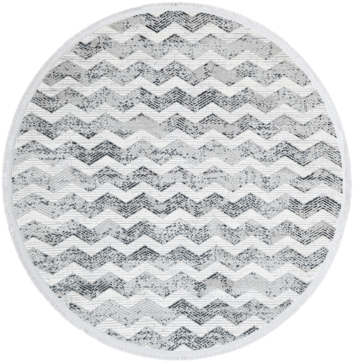 Rund Teppich Davos Grecian in Grau von Hadorn™ - Lifestyle Image