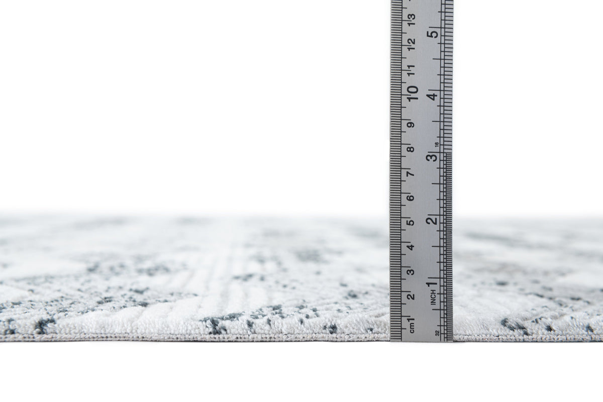 Rund Teppich Davos Grecian in Grau von Hadorn™ - Lifestyle Image