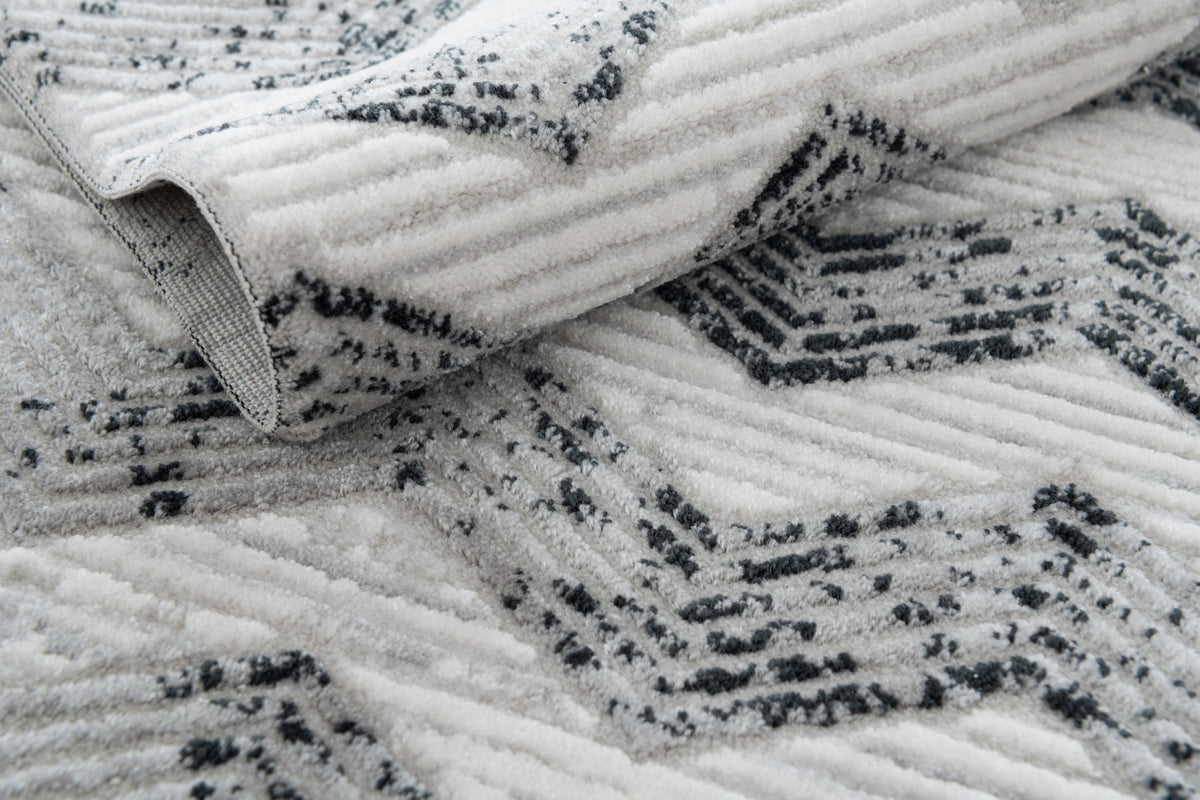 Rund Teppich Davos Grecian in Grau von Hadorn™ - Lifestyle Image