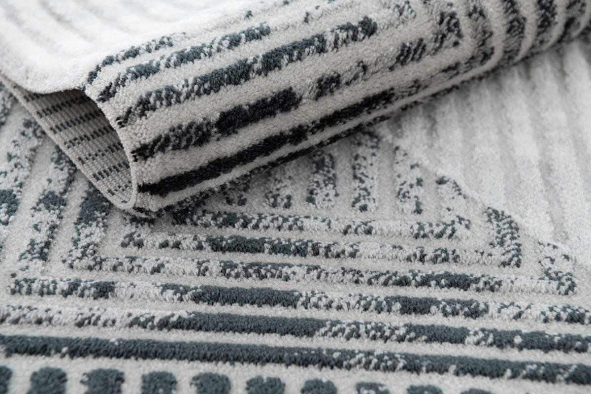 Rund Teppich Davos Grecian in Grau von Hadorn™ - Lifestyle Image