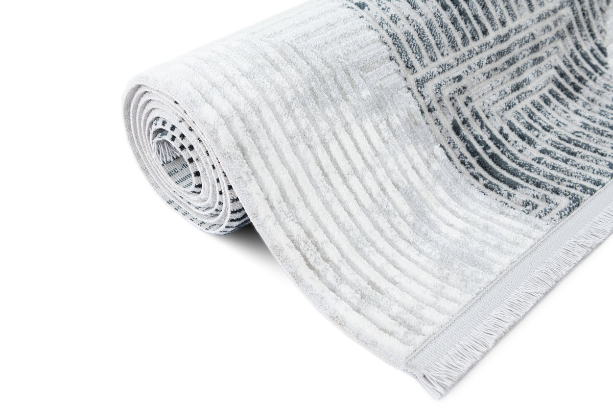 Läufer Teppich Davos Grecian in Grau von Hadorn™ - Lifestyle Image