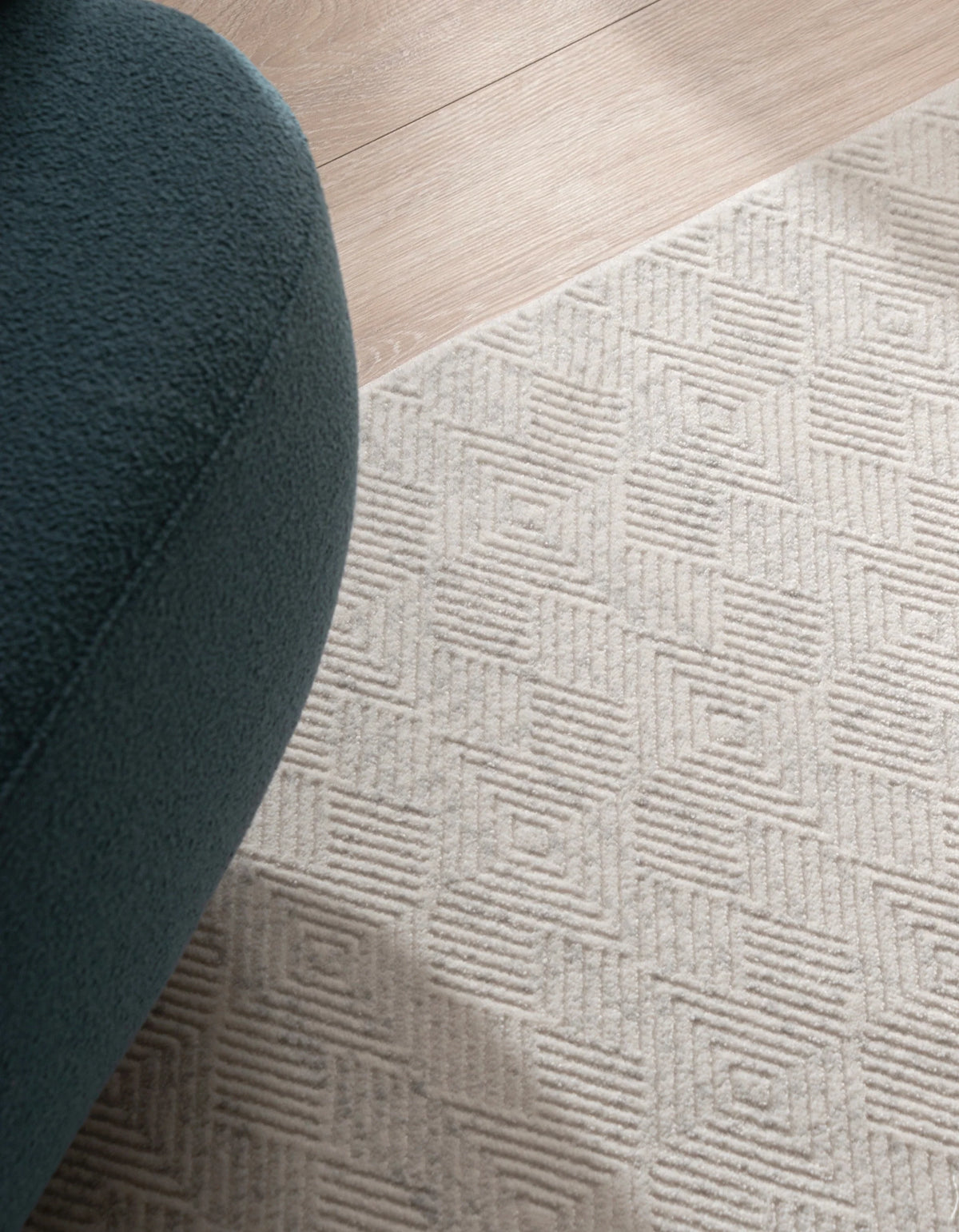 Rund Teppich Davos Cilia in Grau von Hadorn™ - Lifestyle Image