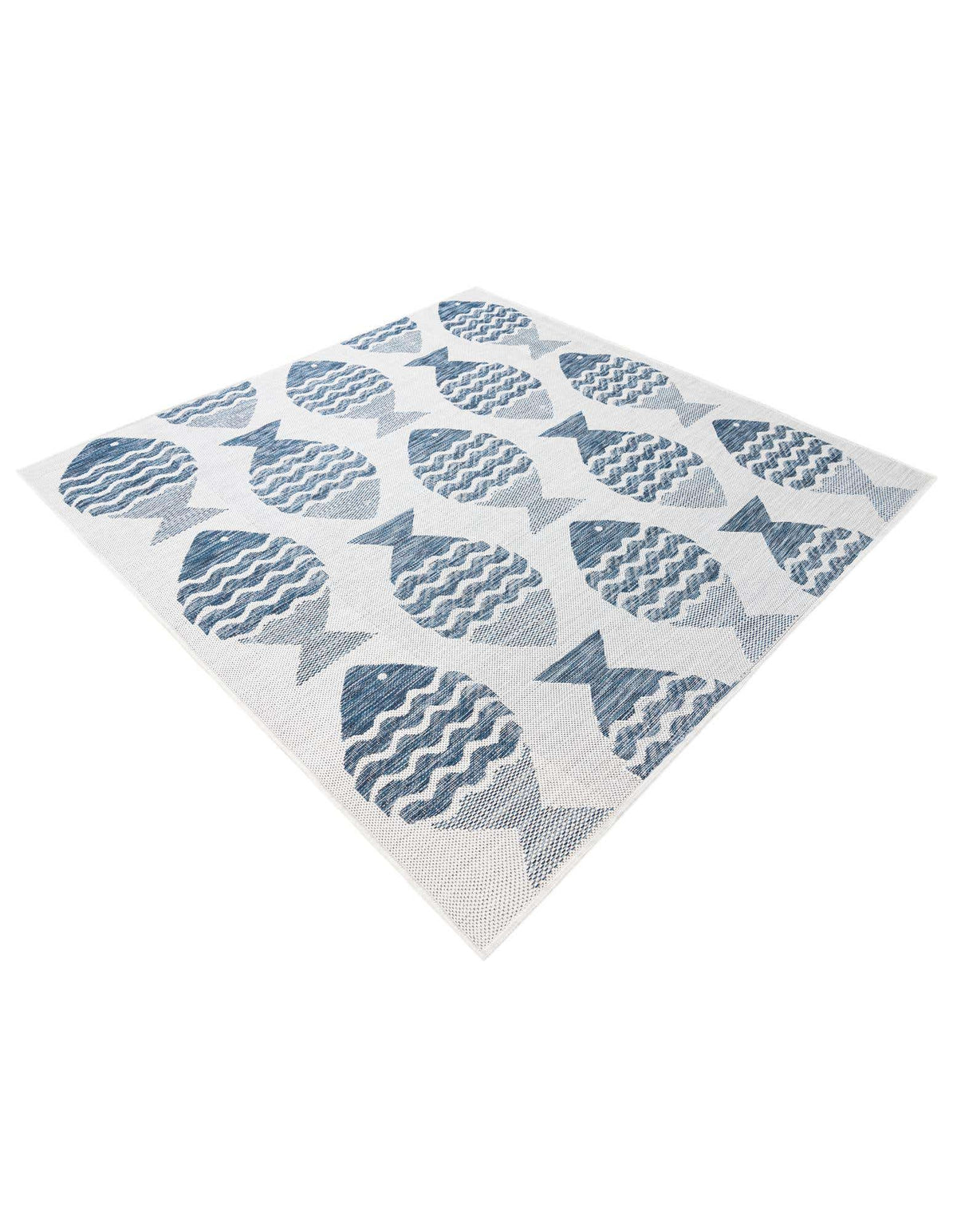 Quadratisch Outdoor Teppich Tulum Outdoor in Marineblau von Hadorn™ - Lifestyle Image