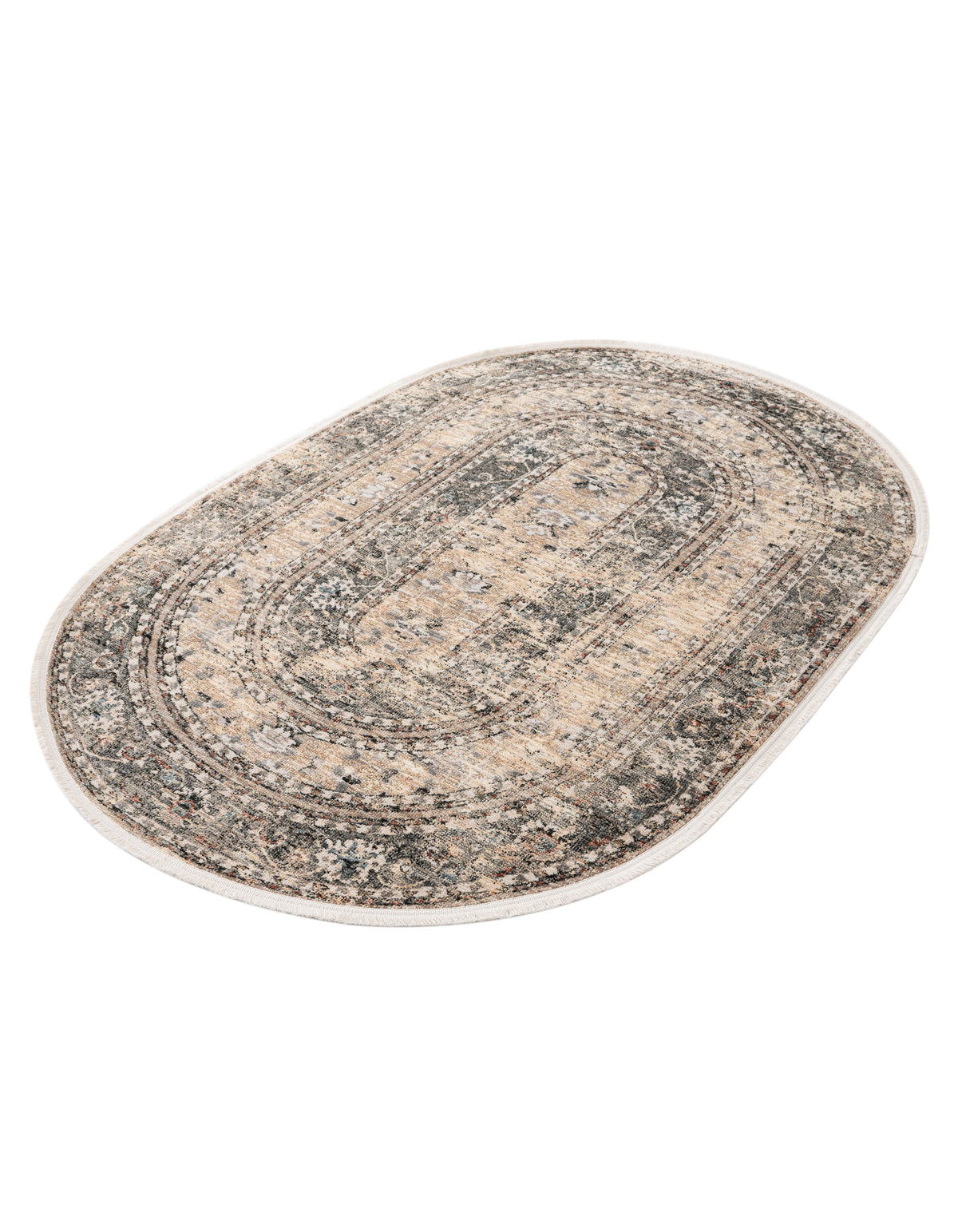 Oval Teppich Zora Modern in Creme von Hadorn™ - Lifestyle Image