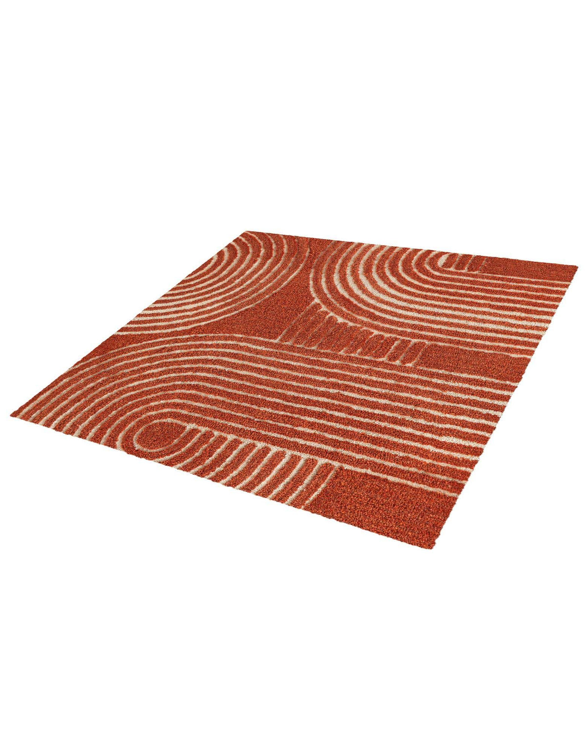 Quadratisch Teppich AI Handgetuftet in Orange von Hadorn™ - Lifestyle Image