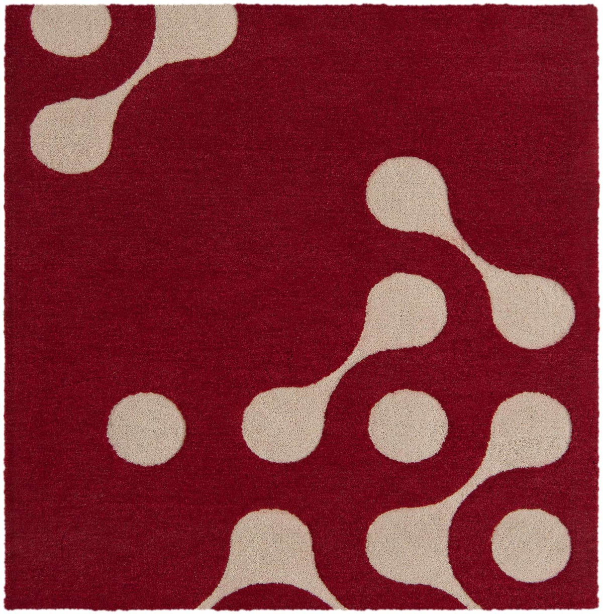 Quadratisch Teppich AI Handgetuftet in Rot von Hadorn™ - Lifestyle Image