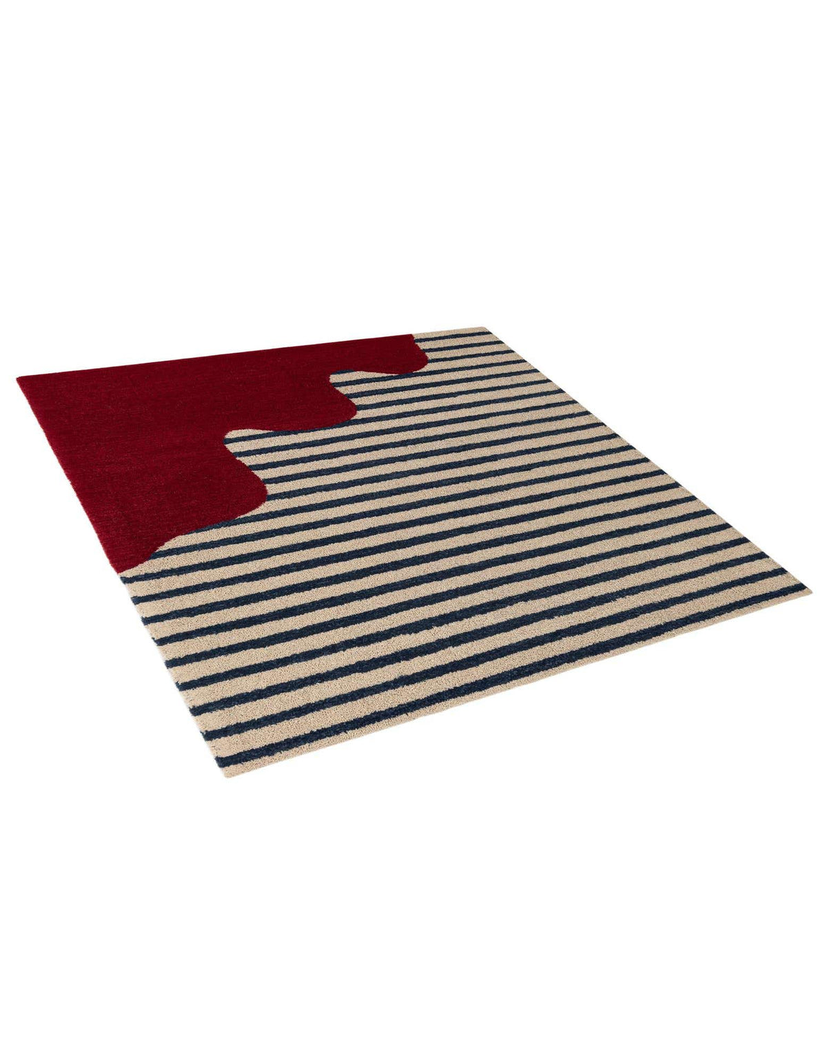 Quadratisch Teppich AI Handgetuftet in Elfenbein und Rot von Hadorn™ - Lifestyle Image
