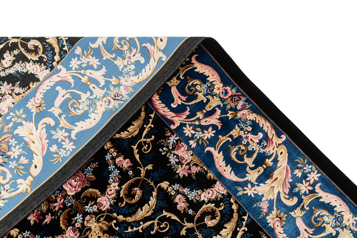 Rechteck Teppich Ghom Design in Schwarz von Hadorn™ - Lifestyle Image