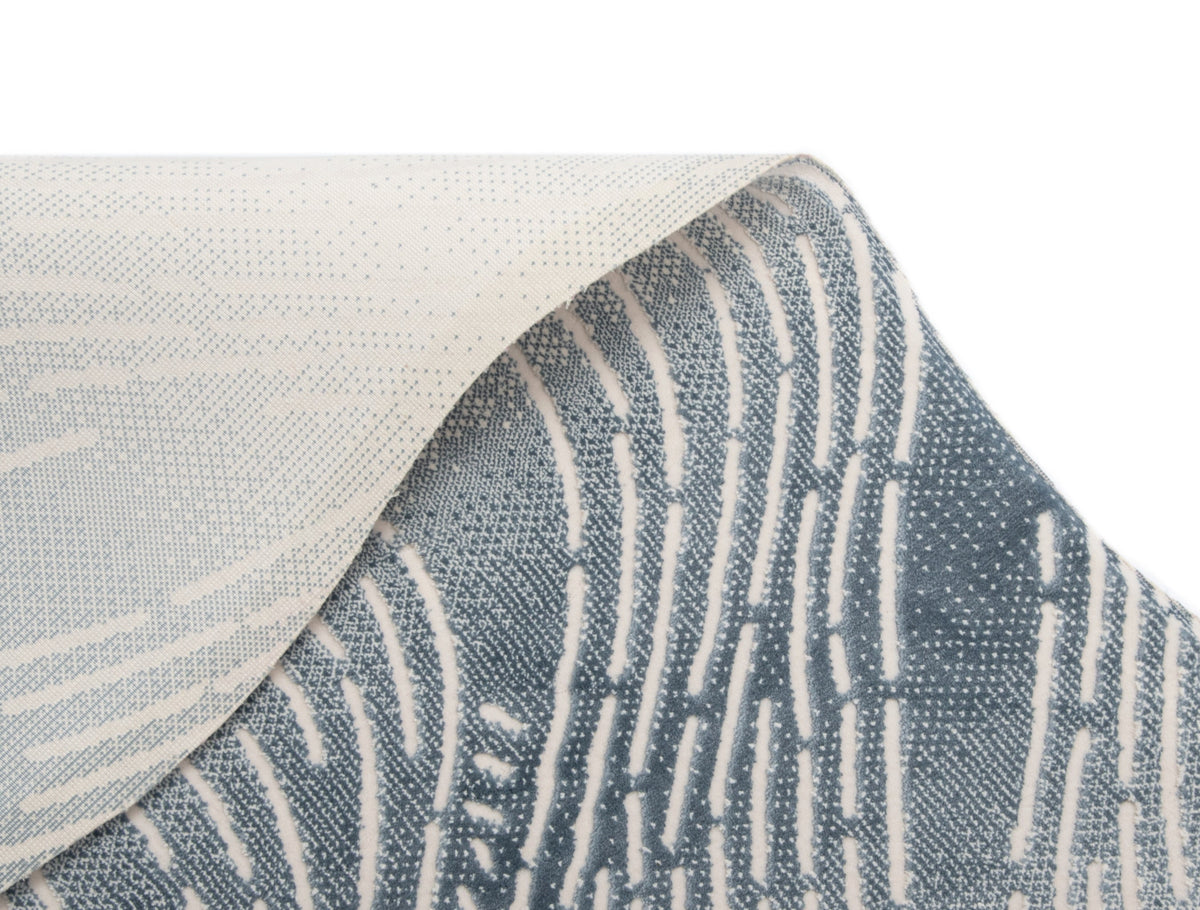 Rund Teppich Royal Wavy in Blau von Hadorn™ - Lifestyle Image
