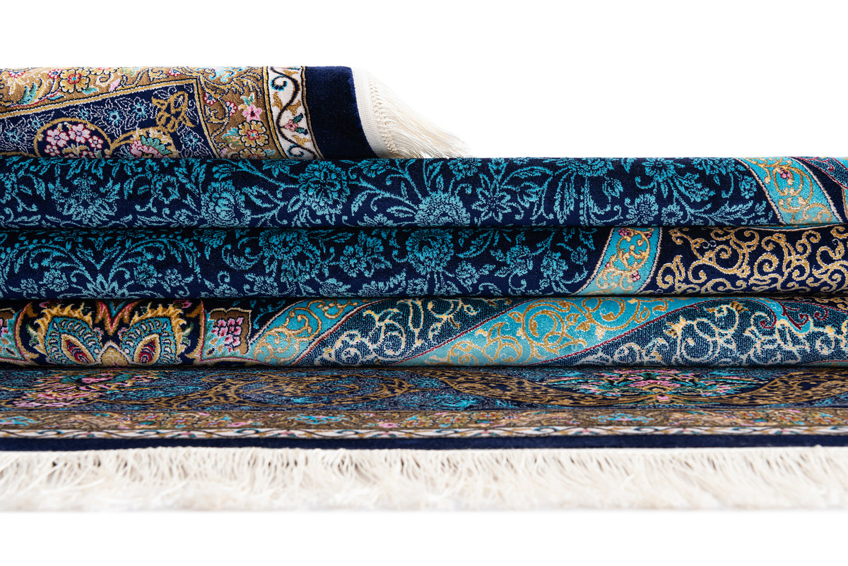 Rechteck Luxus Teppich Vidal Classic Edition in Blau von Hadorn™ - Lifestyle Image