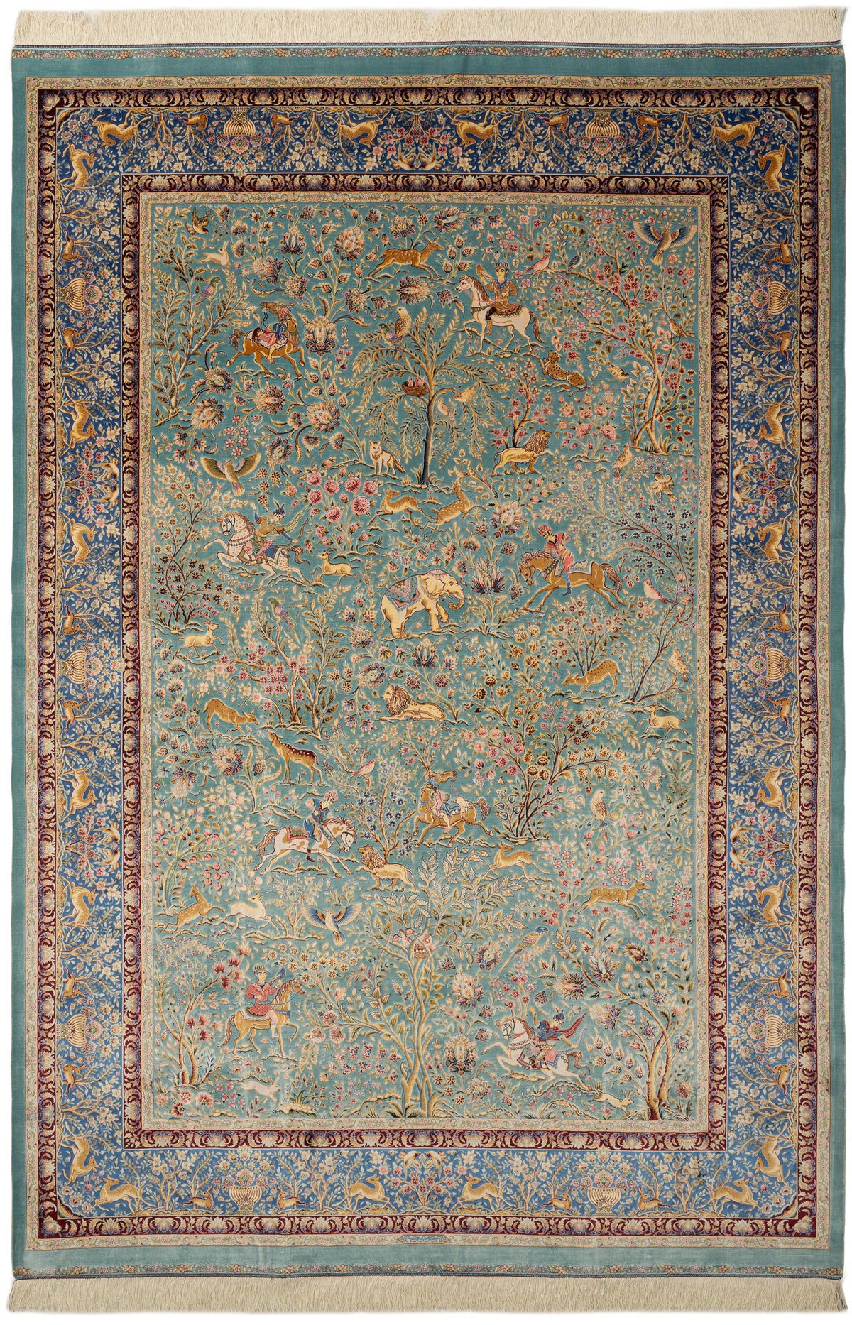 Rechteck Teppich Ghom Design in Blau von Hadorn™ - Lifestyle Image