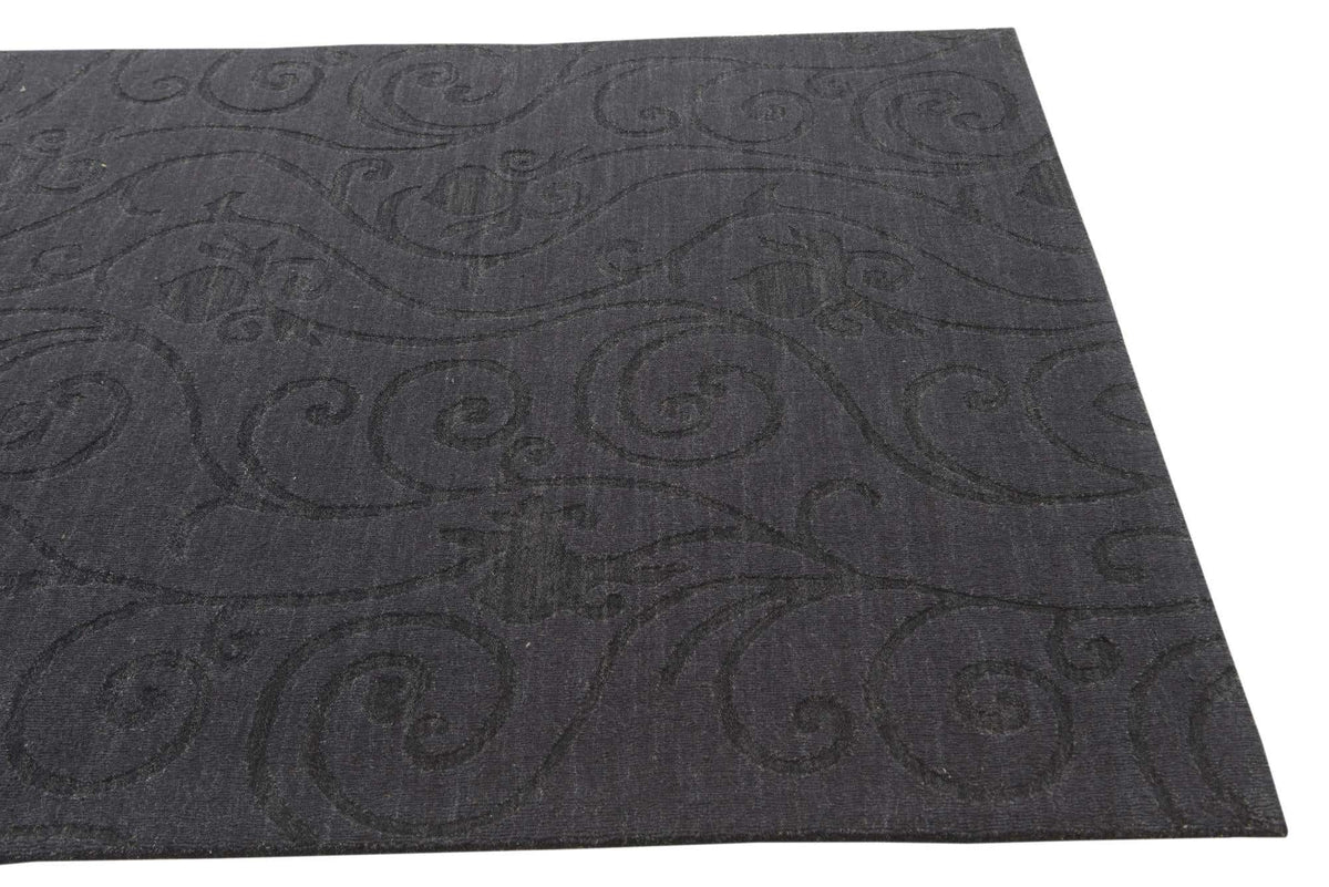 Wolle und Baumwolle Teppich Luna in Schwarz von Hadorn™ - Lifestyle Image