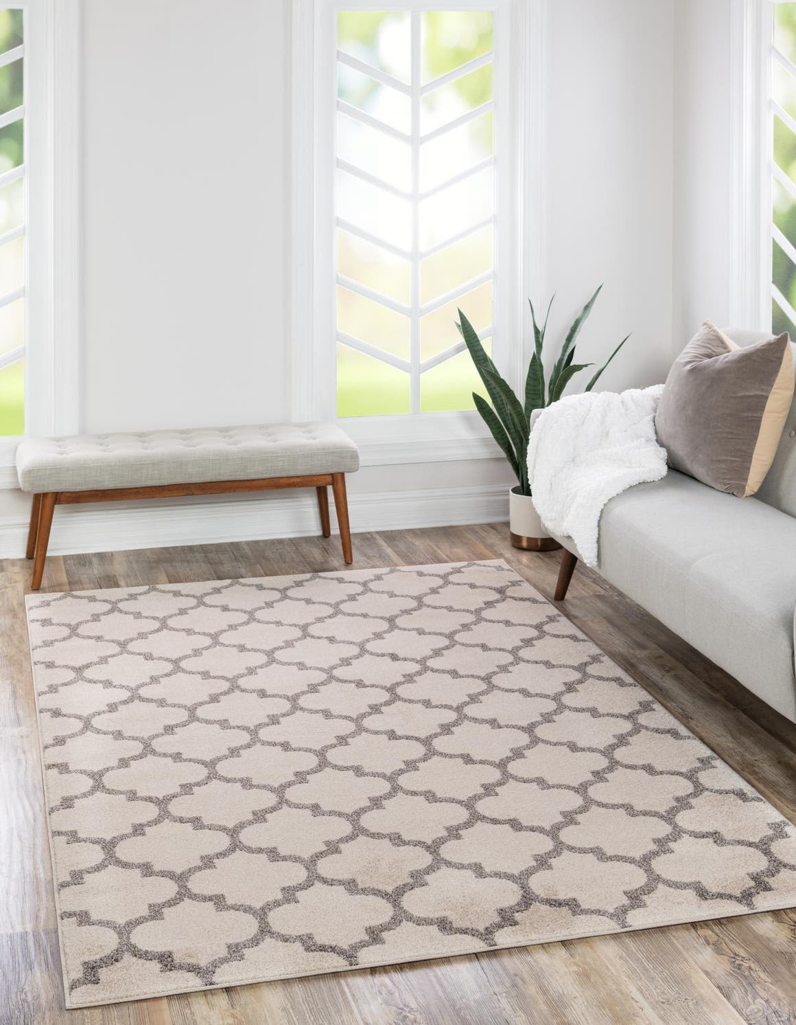 Rechteck Teppich Trellis in Beige und Grau von Hadorn™ - Lifestyle Image