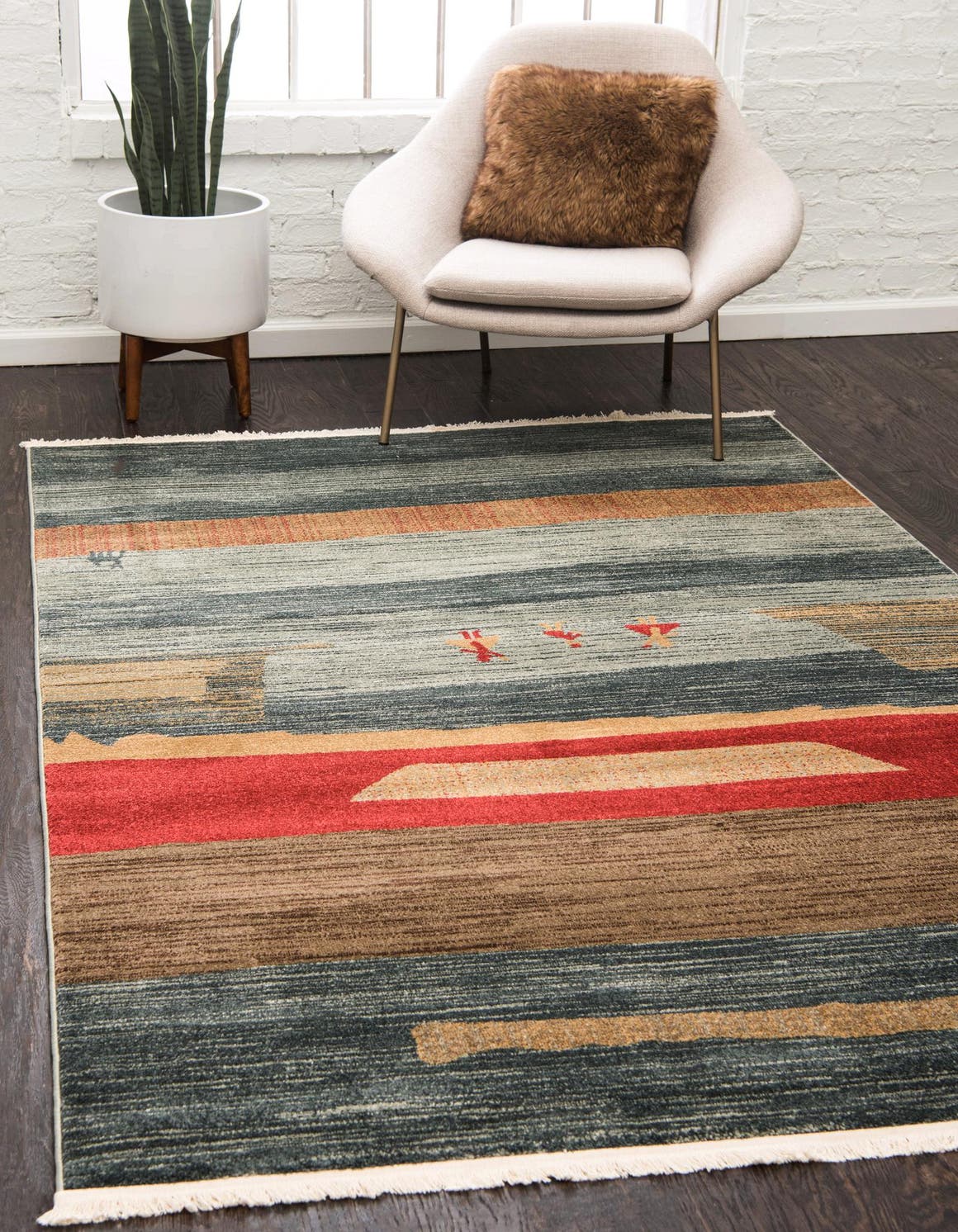 Rechteck Teppich Kashkuli Gabbeh in Blau von Hadorn™ - Lifestyle Image