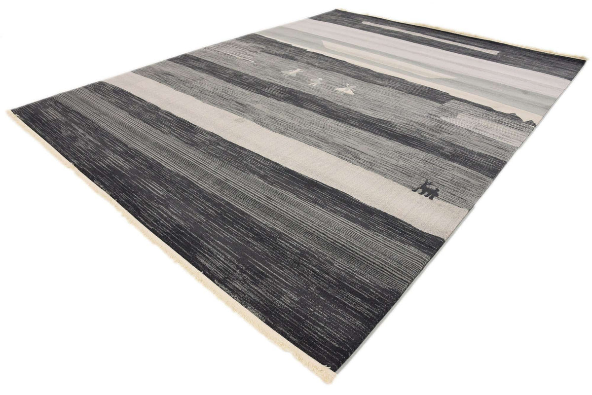 Rechteck Teppich Kashkuli Gabbeh in Dunkelgrau von Hadorn™ - Lifestyle Image