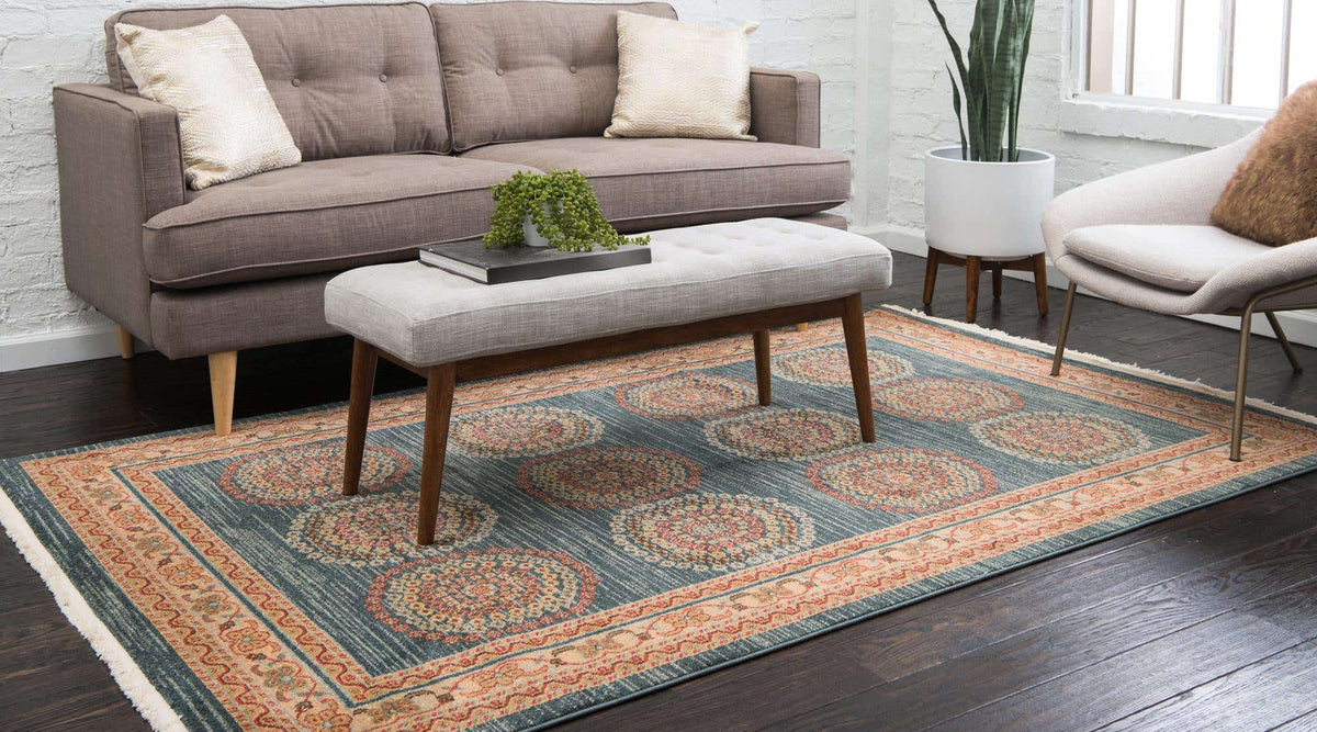 Rechteck Teppich Kashkuli Gabbeh in Blau von Hadorn™ - Lifestyle Image
