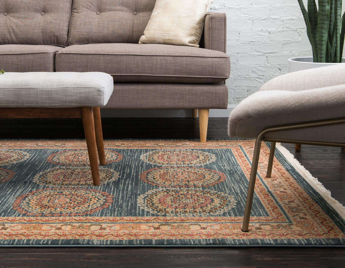 Rechteck Teppich Kashkuli Gabbeh in Blau von Hadorn™ - Lifestyle Image
