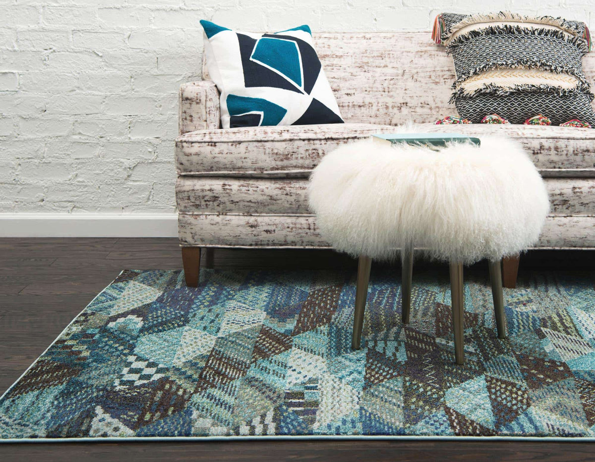 Rechteck Teppich Santa Fe in Blau von Hadorn™ - Lifestyle Image