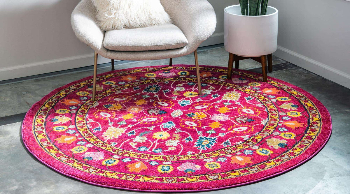 Rund Teppich Palazzo in Rosa von Hadorn™ - Lifestyle Image
