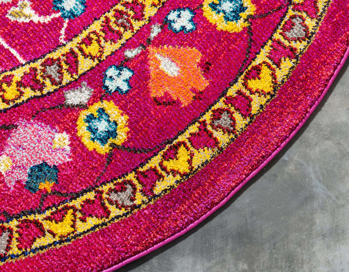 Rund Teppich Palazzo in Rosa von Hadorn™ - Lifestyle Image