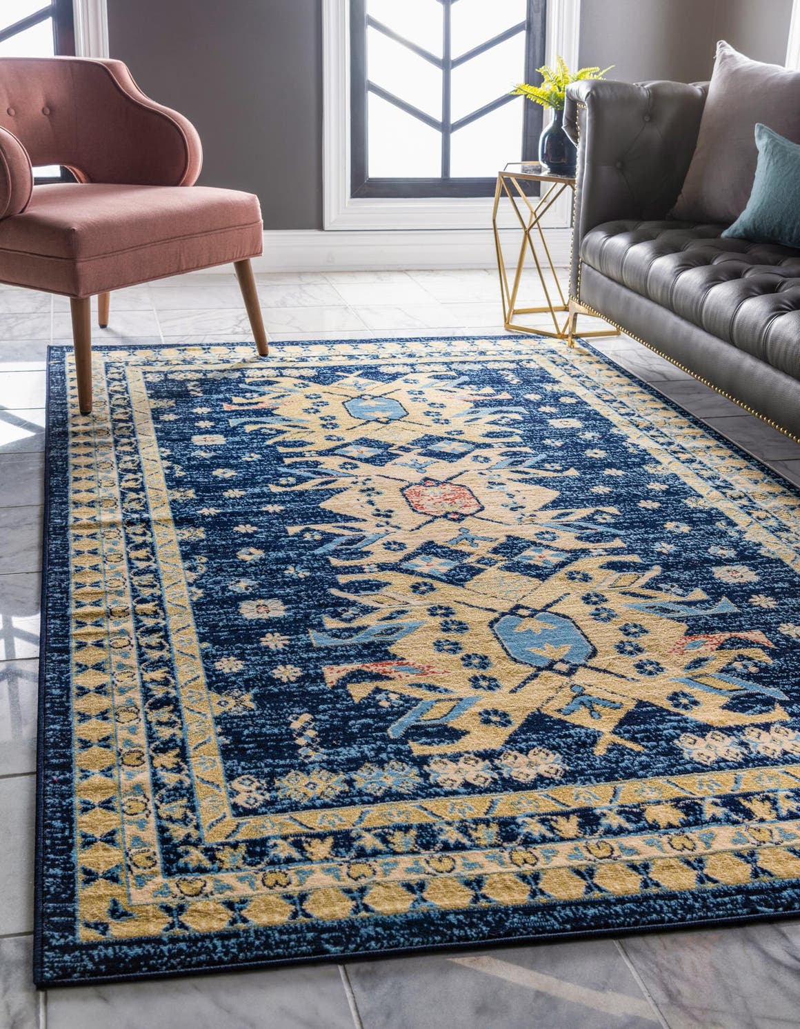 Rechteck Teppich Heriz Design in Blau von Hadorn™ - Lifestyle Image