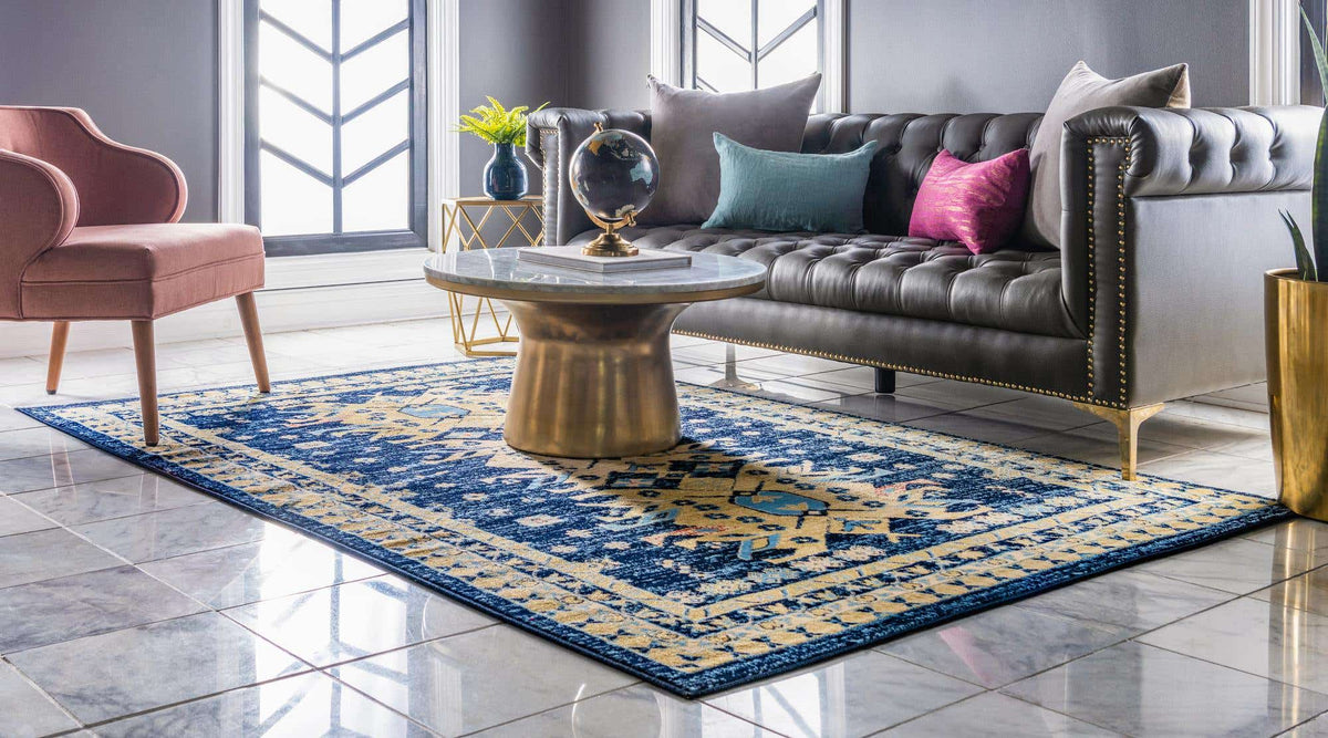 Rechteck Teppich Heriz Design in Blau von Hadorn™ - Lifestyle Image