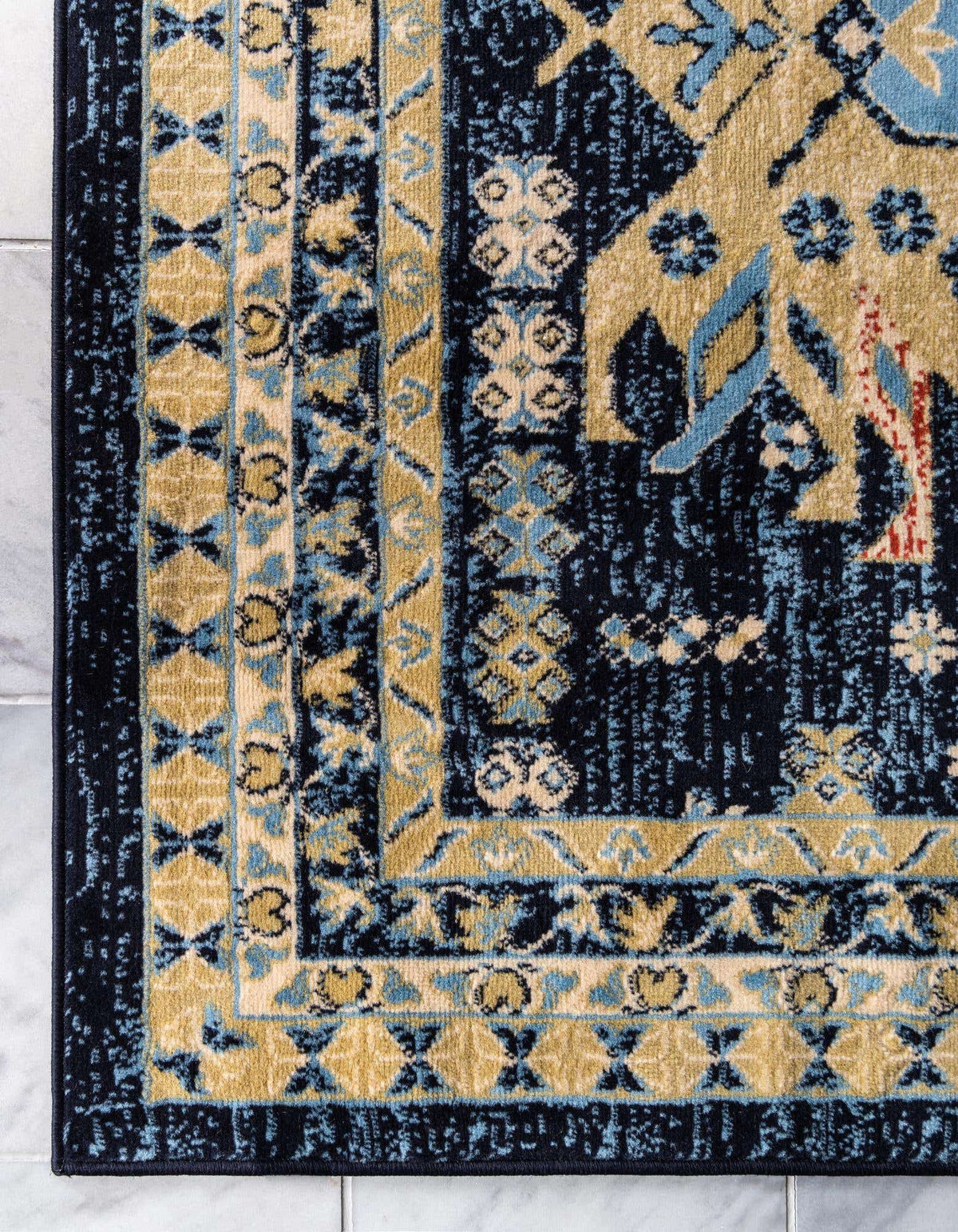 Rechteck Teppich Heriz Design in Blau von Hadorn™ - Lifestyle Image