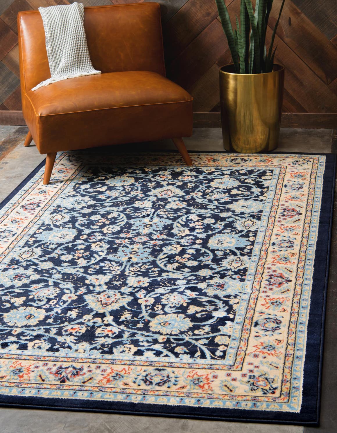Rechteck Teppich Kashan Design in Blau von Hadorn™ - Lifestyle Image