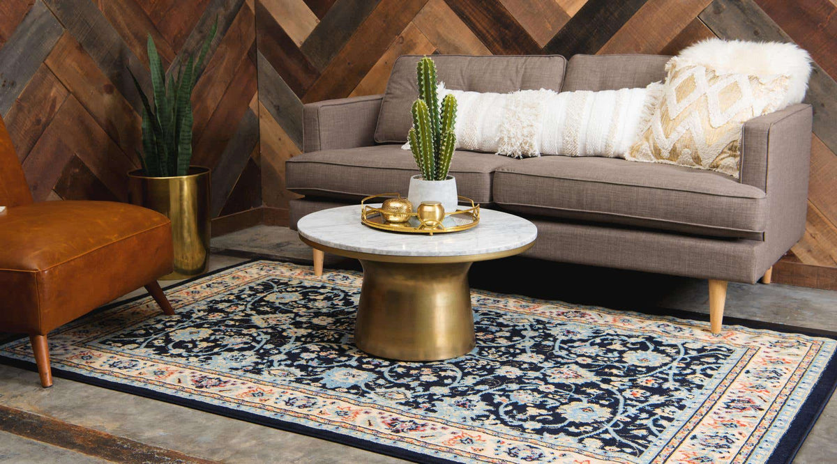 Rechteck Teppich Kashan Design in Blau von Hadorn™ - Lifestyle Image