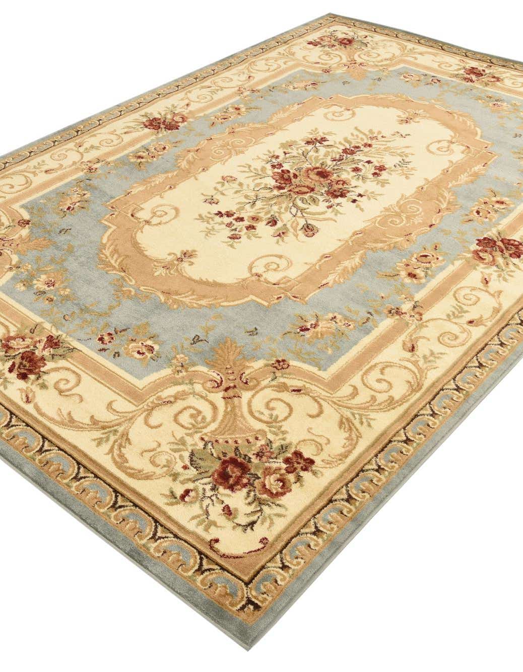 Rechteck Teppich Classic Aubusson in Hellblau von Hadorn™ - Lifestyle Image