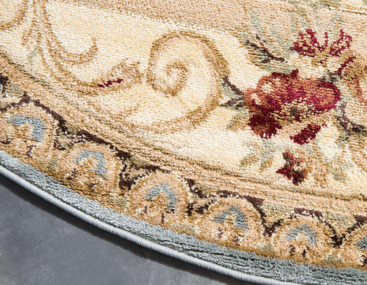 Rund Teppich Classic Aubusson in Hellblau von Hadorn™ - Lifestyle Image