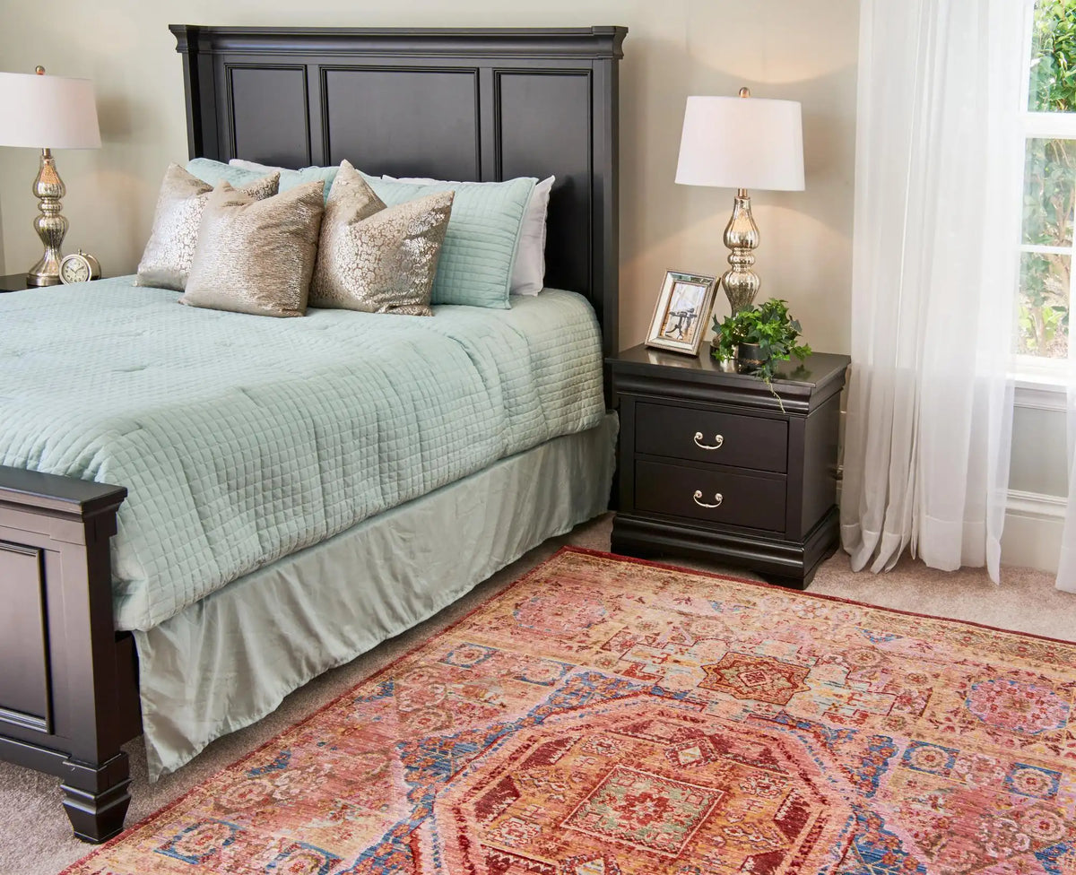 Rechteck Teppich Aqua in Rosa von Hadorn™ - Lifestyle Image
